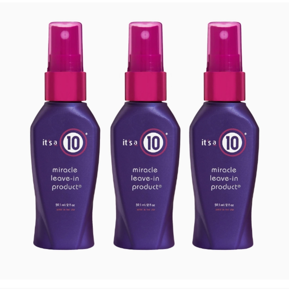 It's A 10 Haircare Miracle Leave In Treatment 2oz (Bundle of 3) W/Sequin Bag NWT
